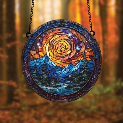 Spiral Sun Stain Glass Suncatcher