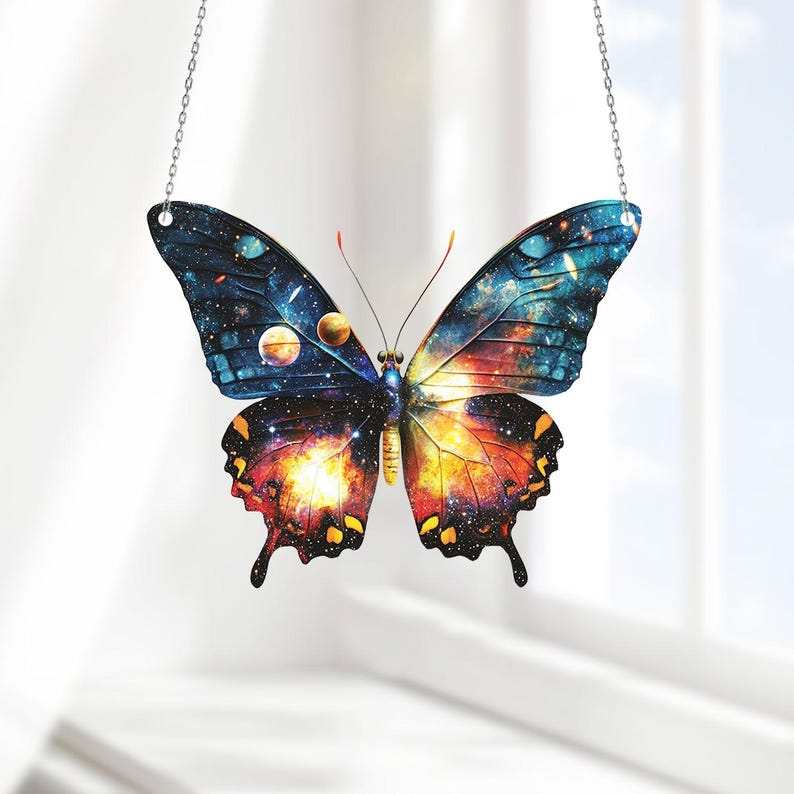 Galaxy Butterfly Acrylic Window