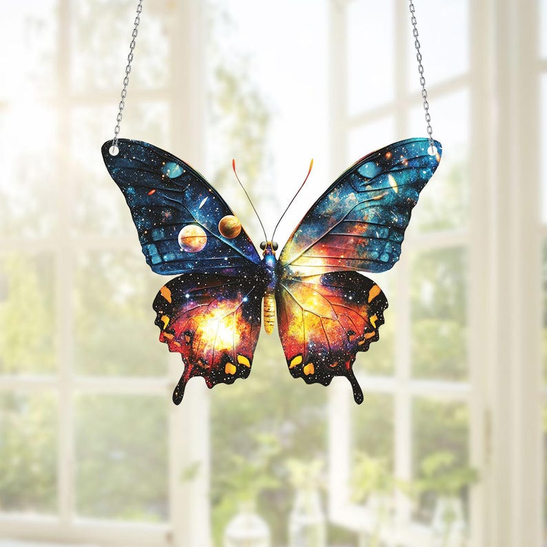 Galaxy Butterfly Acrylic Window