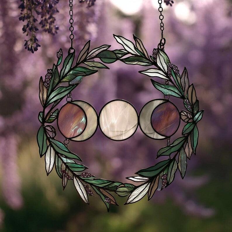 Moon Phase Stained Glass Suncatcher