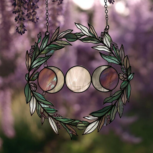 Moon Phase Stained Glass Suncatcher