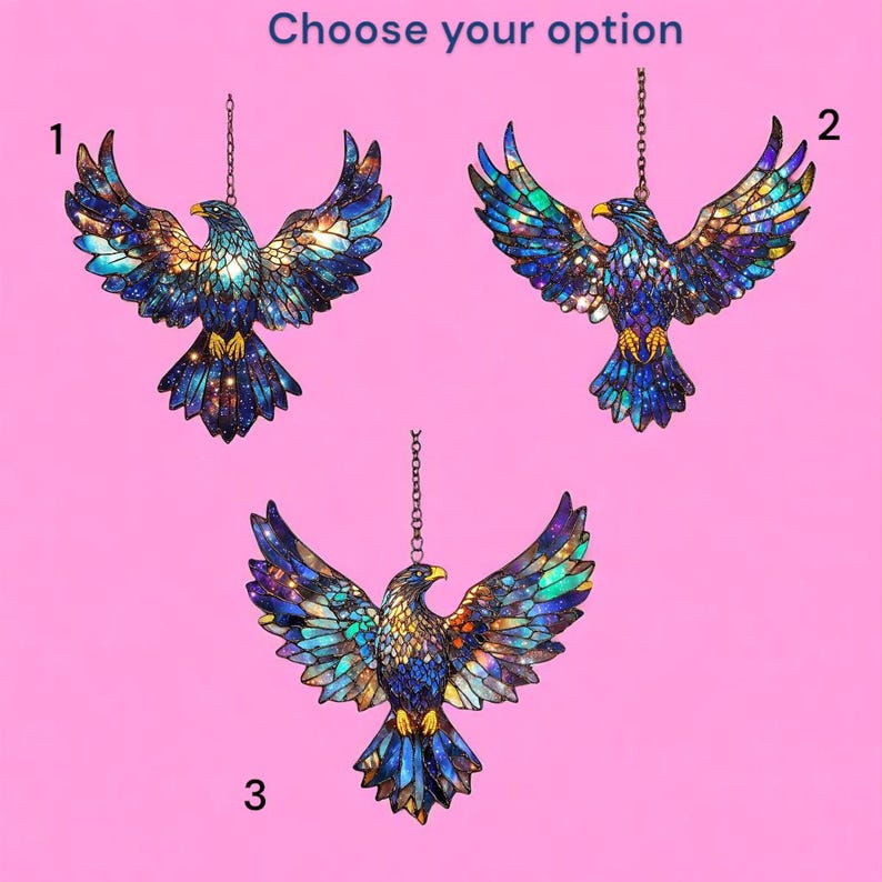 List Galaxy Eagle Stained Glass Suncatcher