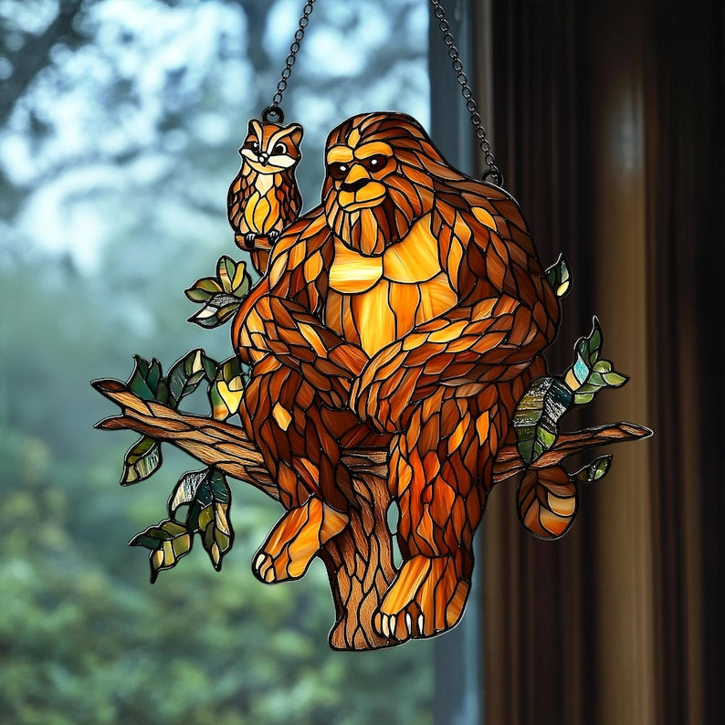 Bigfoot and Owl Acrylic Window