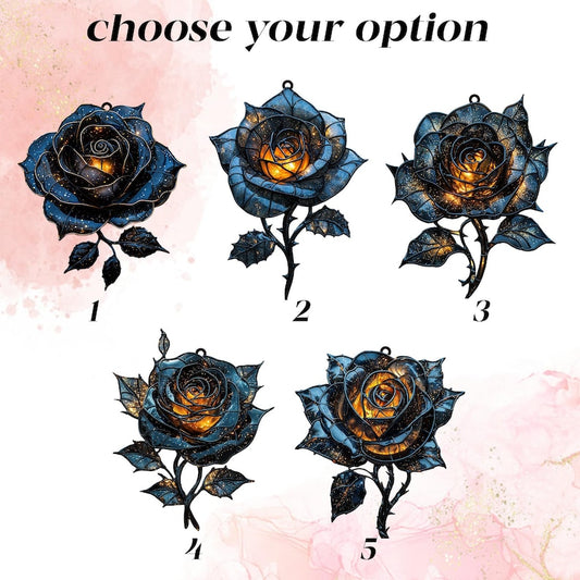 List Galaxy Rose Stain Glass Suncatcher