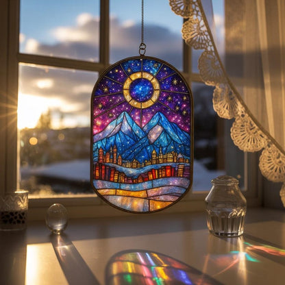 Night Court City Of Star Light Stain Glass Suncatcher