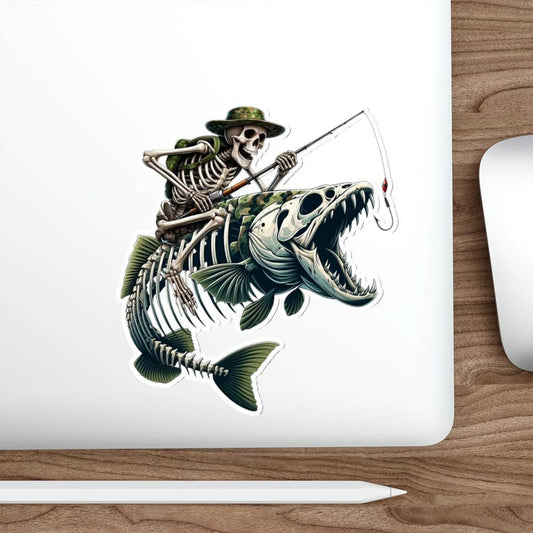 Skeleton Fishing Sticker