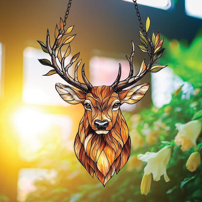 Majestic Deer Head Acrylic Window Hanging