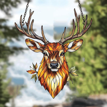 Majestic Deer Head Acrylic Window Hanging