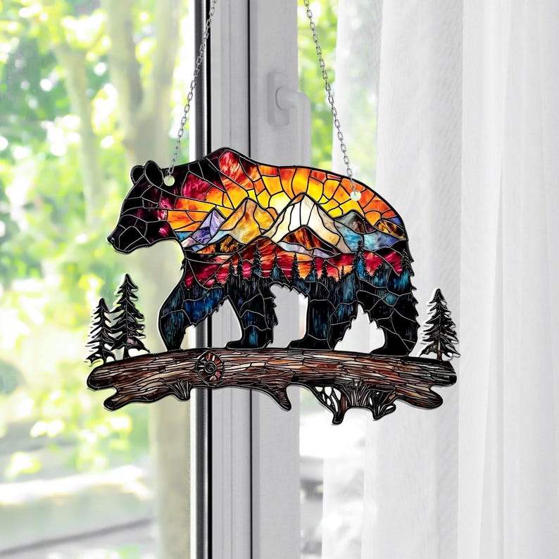 Bear Mountain Acrylic Window Hanging