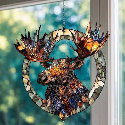 Moose Head Acrylic Window Hanging