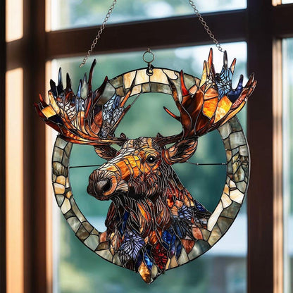 Moose Head Acrylic Window Hanging