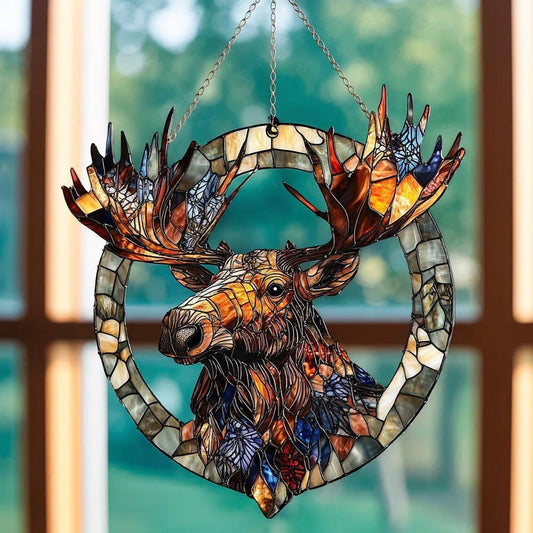 Moose Head Acrylic Window Hanging