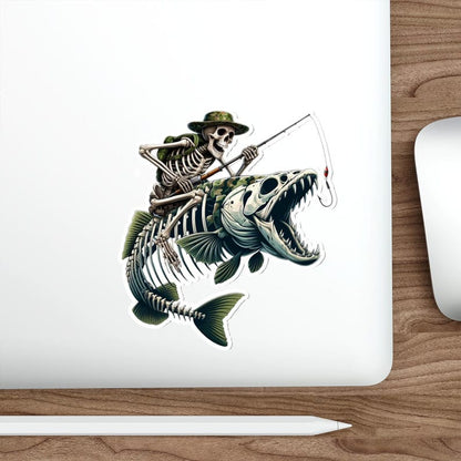 Skeleton Fishing Sticker