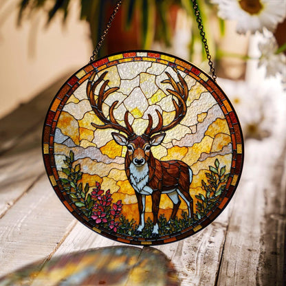 Majestic Deer Stained Glass Suncatcher