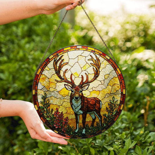 Majestic Deer Stained Glass Suncatcher
