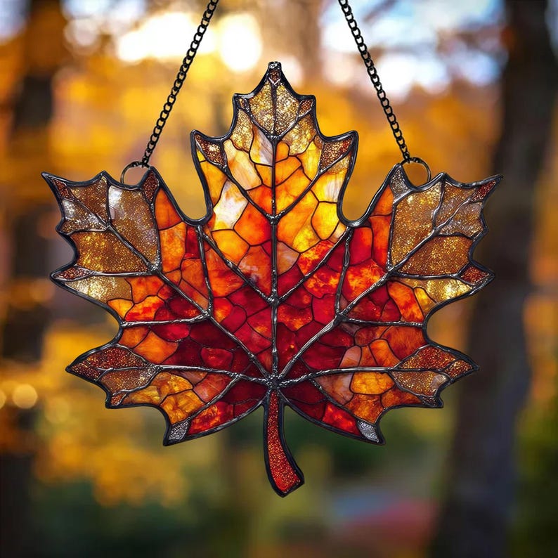 Autumn Maple Leaf Acrylic Window