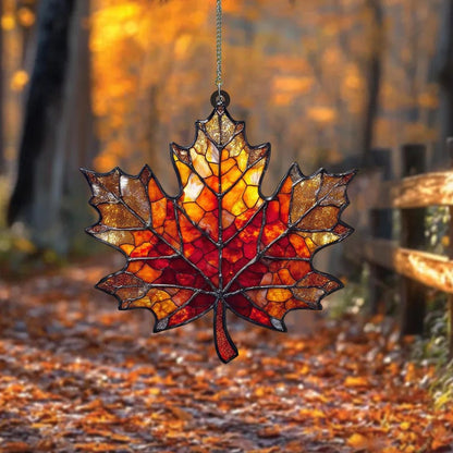 Autumn Maple Leaf Acrylic Window