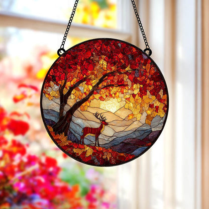 Autumn Forest Deer Acrylic Window Hanging