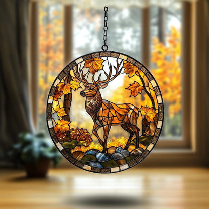 Majestic Deer Stain Glass Suncatcher
