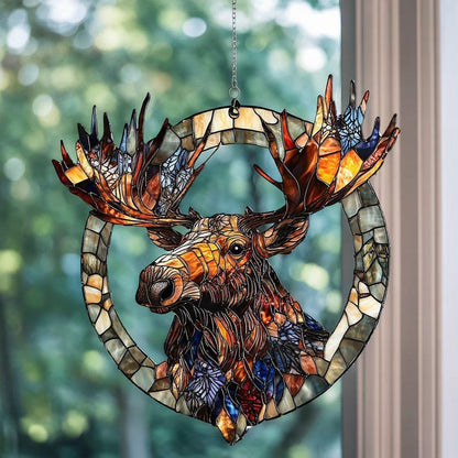 Moose Head Acrylic Window Hanging