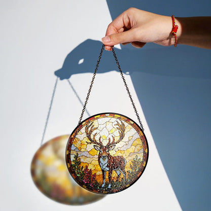 Majestic Deer Stained Glass Suncatcher