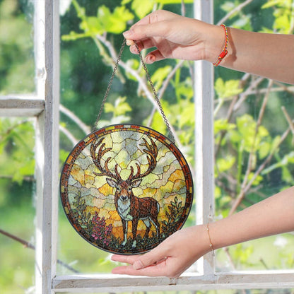 Majestic Deer Stained Glass Suncatcher