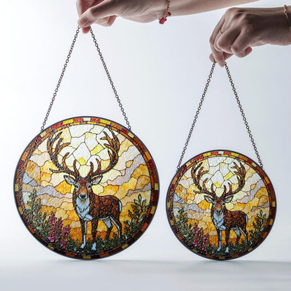 Majestic Deer Stained Glass Suncatcher