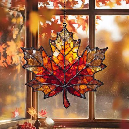 Autumn Maple Leaf Acrylic Window