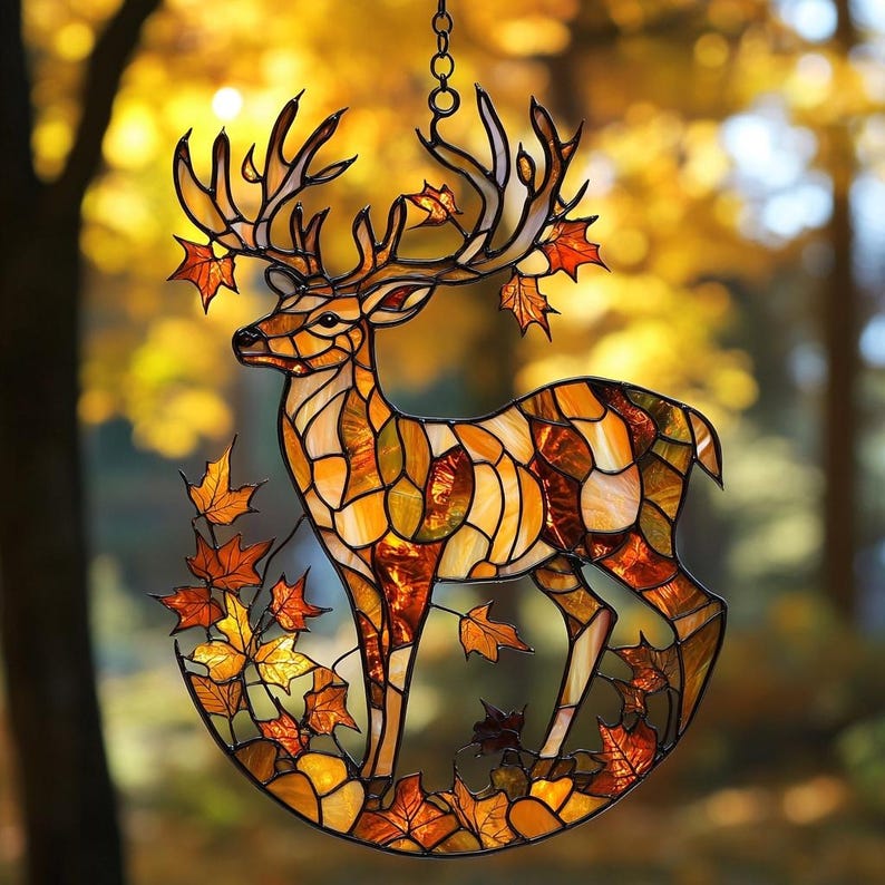 Fall Deer Acrylic Window Hanging