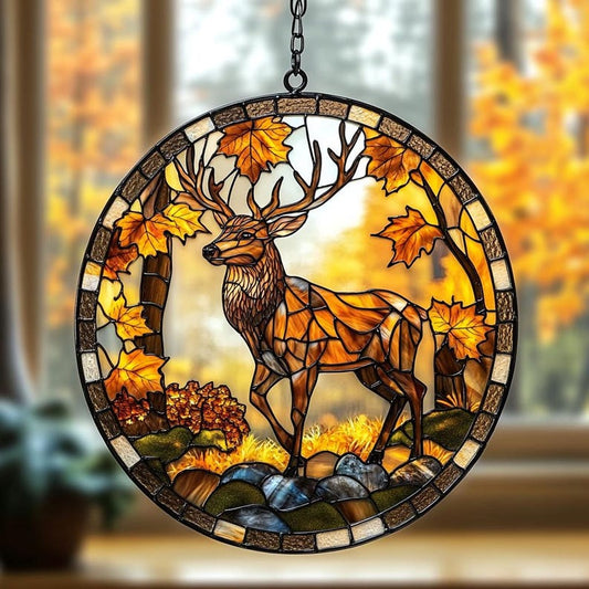 Majestic Deer Stain Glass Suncatcher