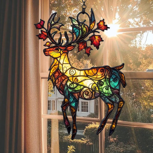 Autumn Deer Acrylic Window Hanging