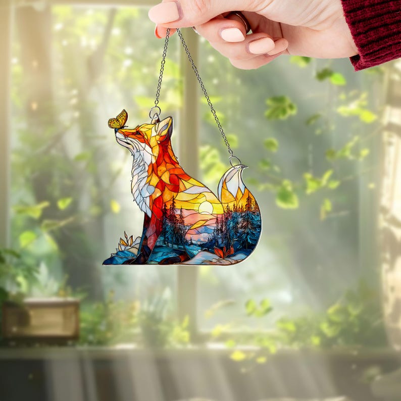 Fox Acrylic Window Hanging
