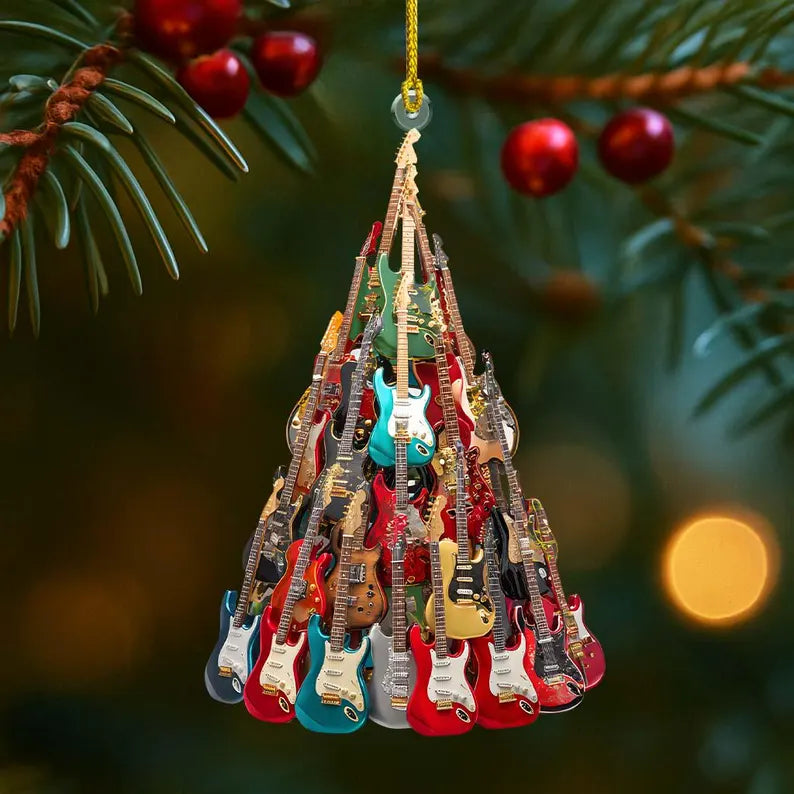 Electric Guitar Christmas Tree Ornament 2025
