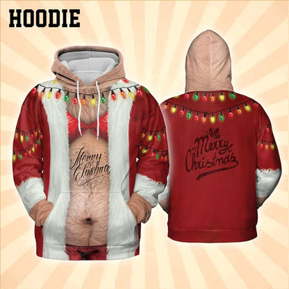 Funny Santa Bikini All Over Print Shirt, Ugly Christmas Outfit, Family Matching Tee
