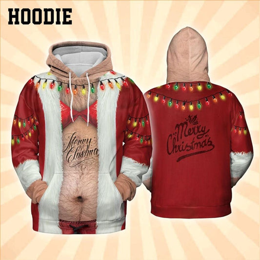 Funny Santa Bikini All Over Print Shirt, Ugly Christmas Outfit, Family Matching Tee