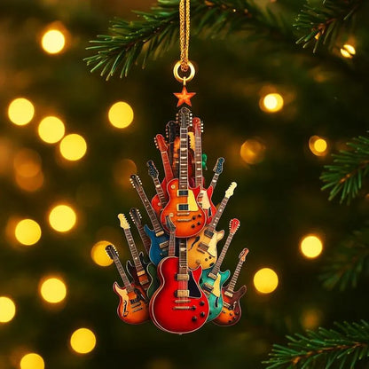 Guitar Christmas Tree Ornament, Xmas Tree Decor,