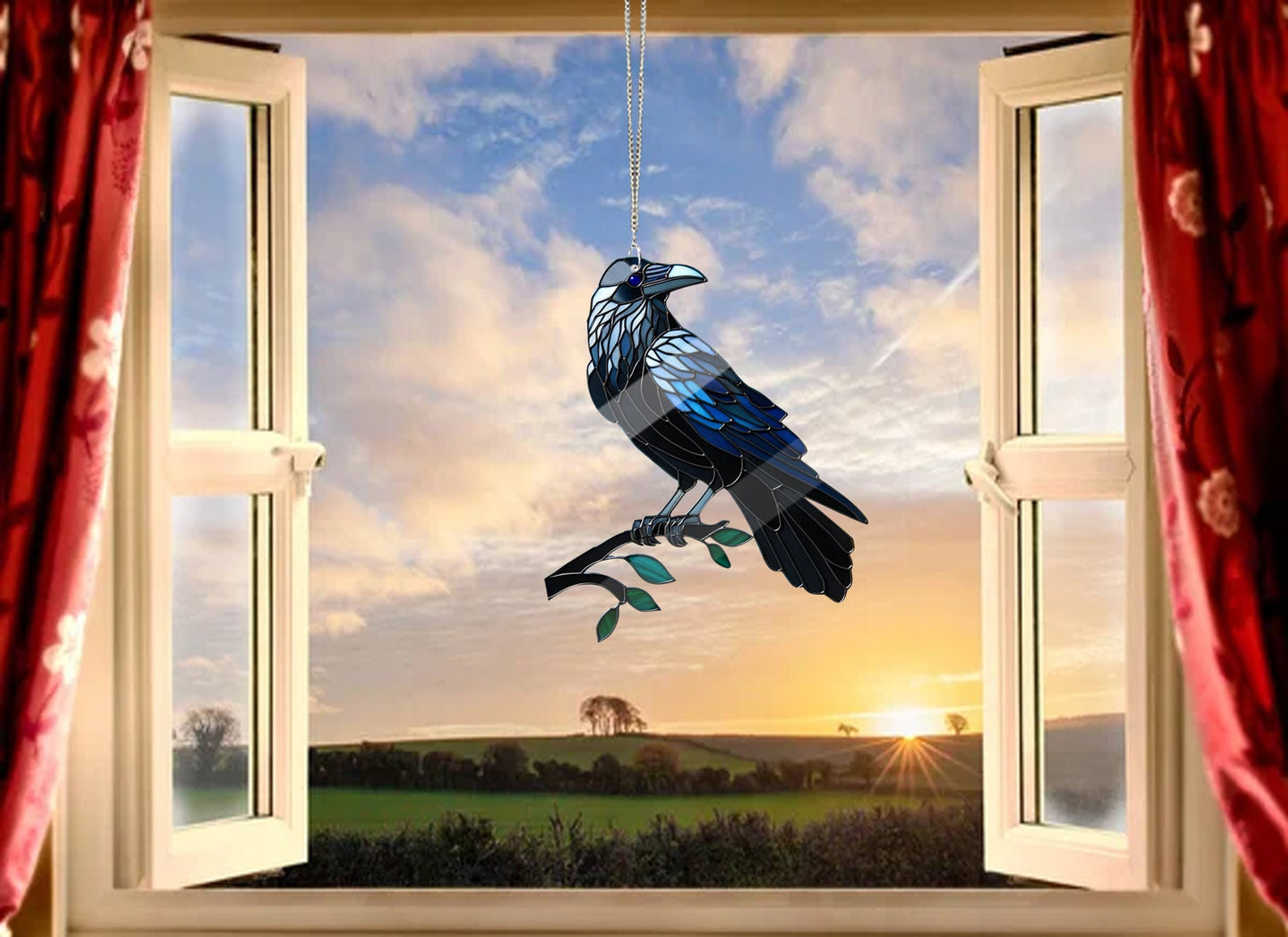 Raven Acrylic Window Hanging