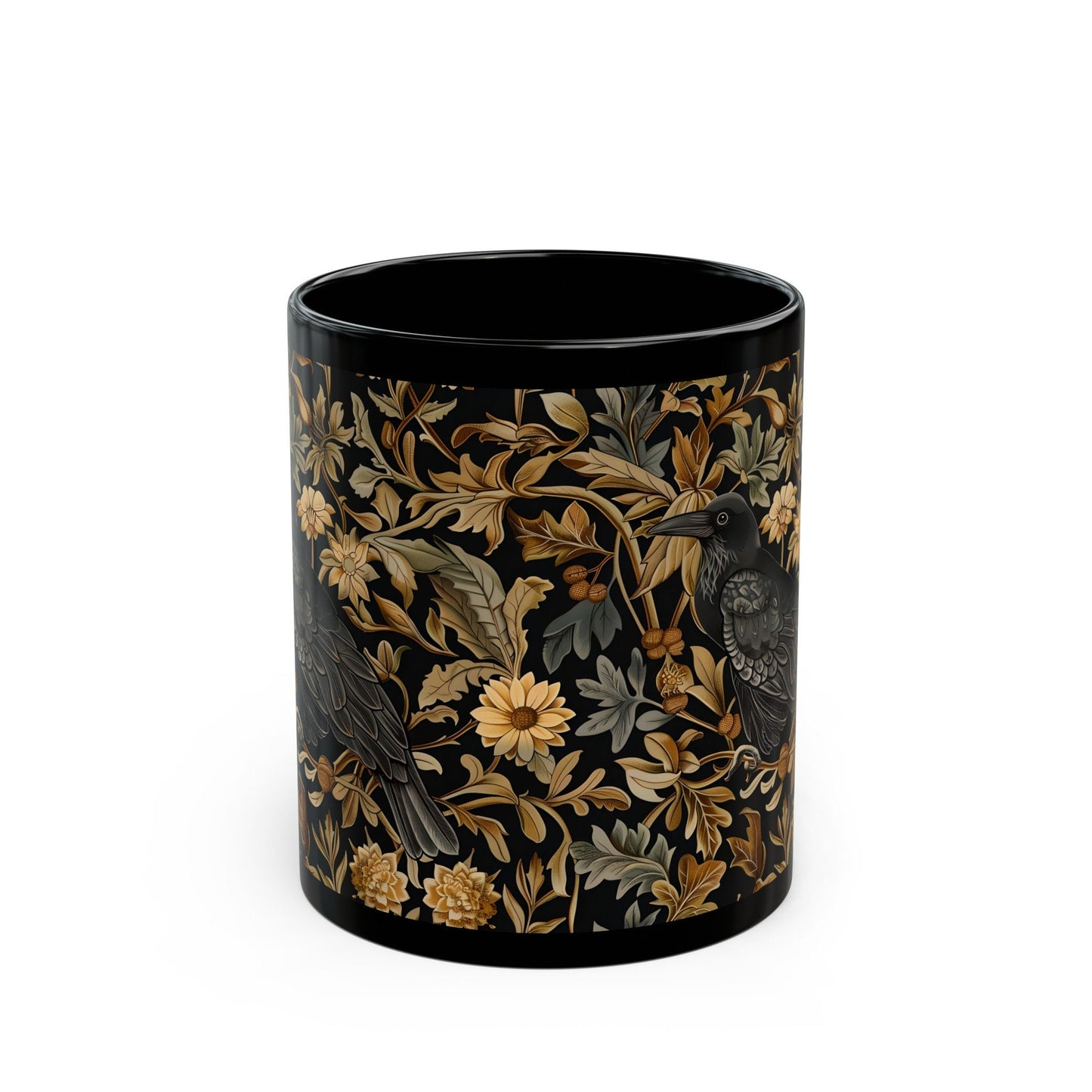 Medieval Floral Crow Mug - Medieval Floral Mug