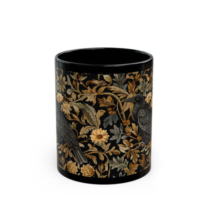 Medieval Floral Crow Mug - Medieval Floral Mug