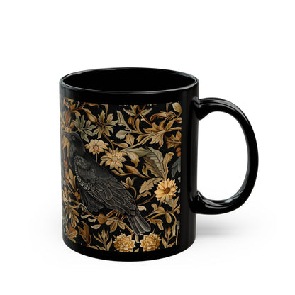 Medieval Floral Crow Mug - Medieval Floral Mug