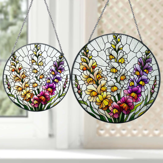 Snapdragon flower Stained Glass Suncatcher