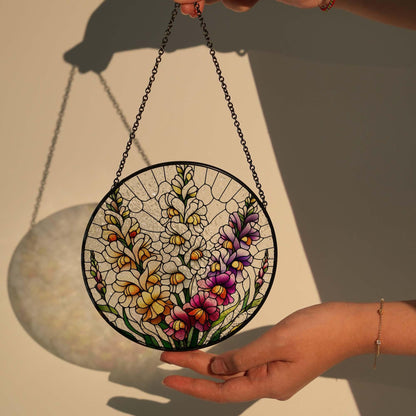 Snapdragon flower Stained Glass Suncatcher