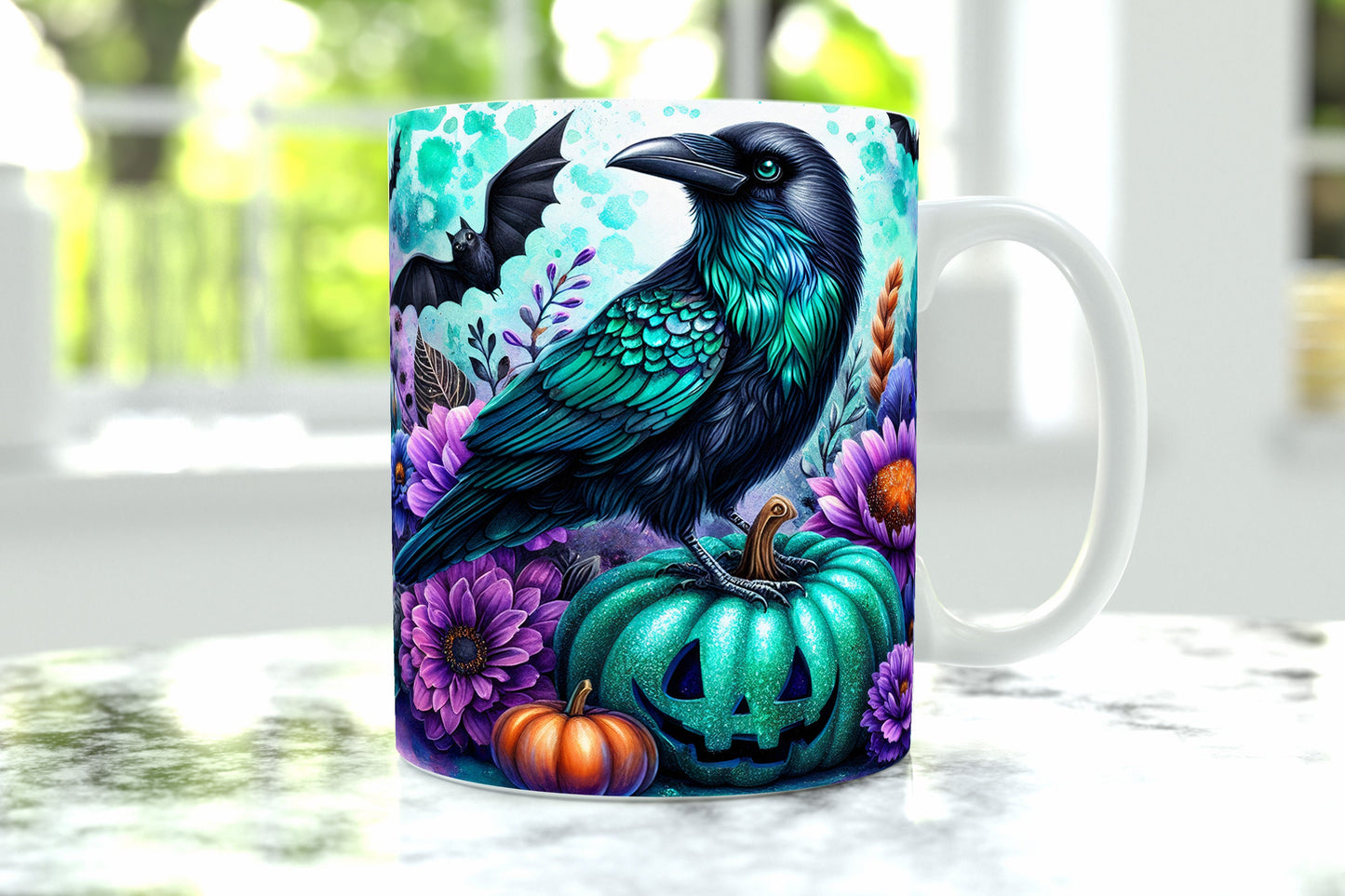 Halloween Raven Mug , Halloween Mug Gift
