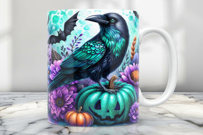 Halloween Raven Mug , Halloween Mug Gift