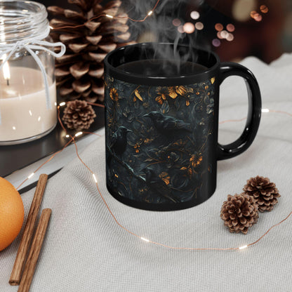 Medieval Floral Crow Mug - Medieval Floral Mug