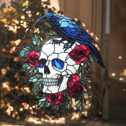 Raven With Skull Acrylic Window