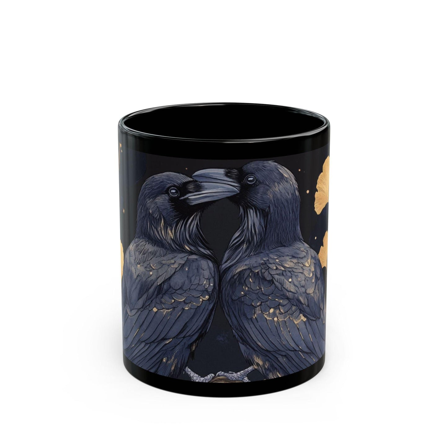 Raven Couple Mug, Gothic Bird Coffee Cup, Celestial Crow Tea Mug