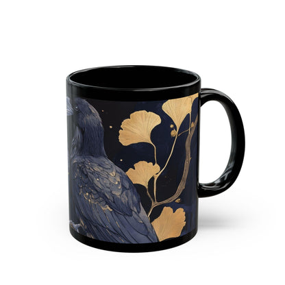 Raven Couple Mug, Gothic Bird Coffee Cup, Celestial Crow Tea Mug