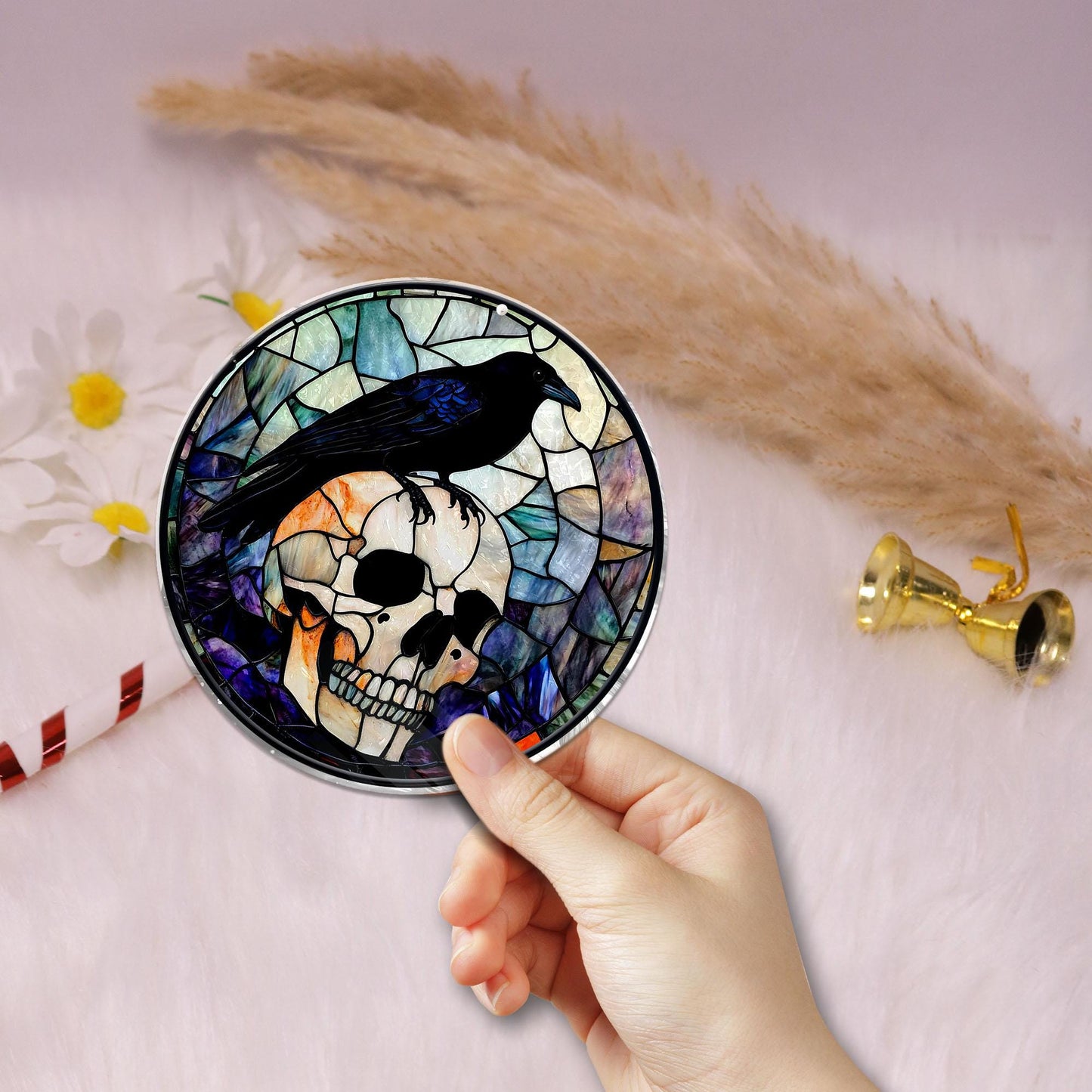 Black Raven ACRYLIC Window Hanging Decor