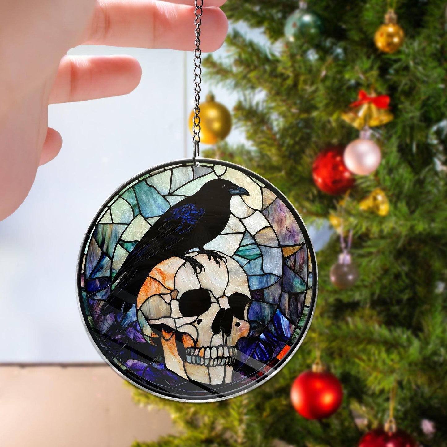 Black Raven ACRYLIC Window Hanging Decor